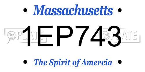 1EP743 Massachusetts License Plate