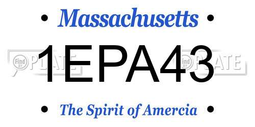 1EPA43 Massachusetts License Plate