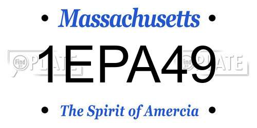 1EPA49 Massachusetts License Plate