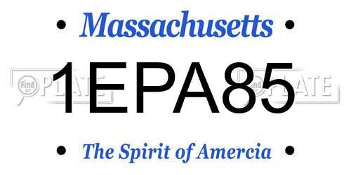 1EPA85 Massachusetts License Plate
