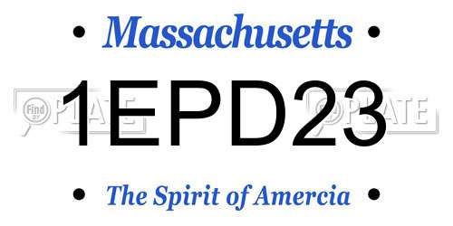 1EPD23 Massachusetts License Plate