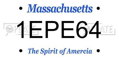 1EPE64 Massachusetts License Plate