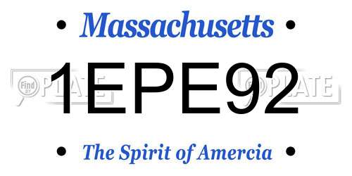 1EPE92 Massachusetts License Plate