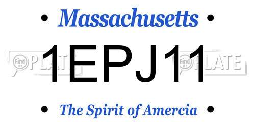 1EPJ11 Massachusetts License Plate
