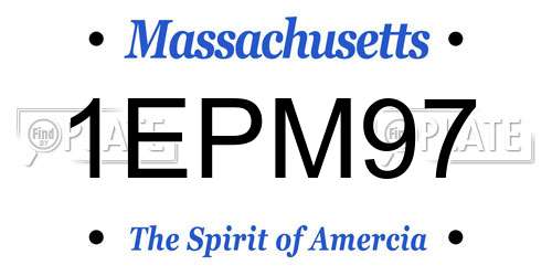 1EPM97 Massachusetts License Plate