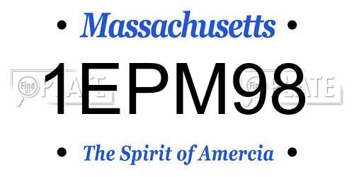 1EPM98 Massachusetts License Plate