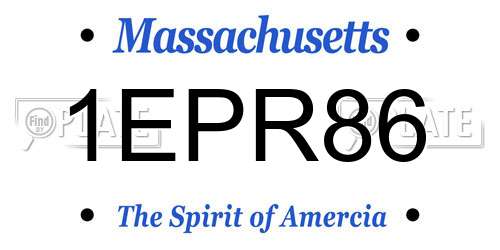 1EPR86 Massachusetts License Plate