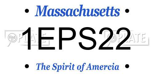 1EPS22 Massachusetts License Plate