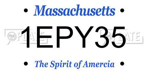 1EPY35 Massachusetts License Plate