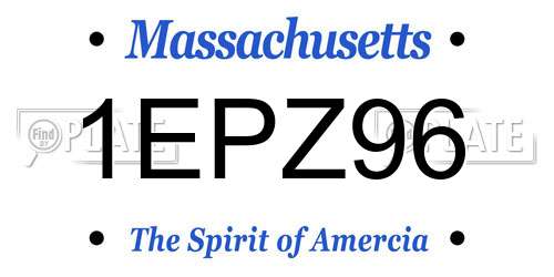 1EPZ96 Massachusetts License Plate