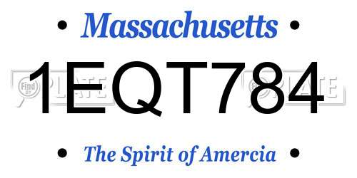 1EQT784 Massachusetts License Plate