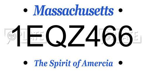 1EQZ466 Massachusetts License Plate