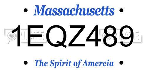 1EQZ489 Massachusetts License Plate