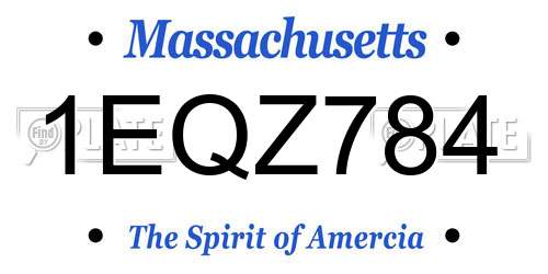 1EQZ784 Massachusetts License Plate