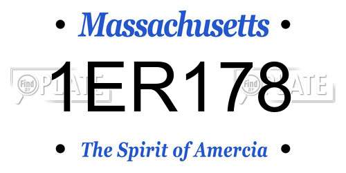 1ER178 Massachusetts License Plate