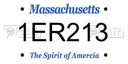 1ER213 Massachusetts License Plate