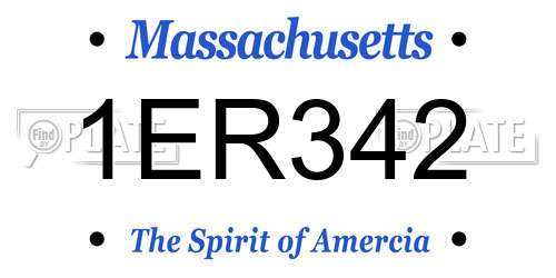 1ER342 Massachusetts License Plate