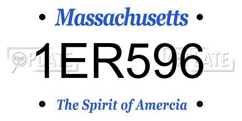 1ER596 Massachusetts License Plate