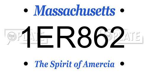1ER862 Massachusetts License Plate