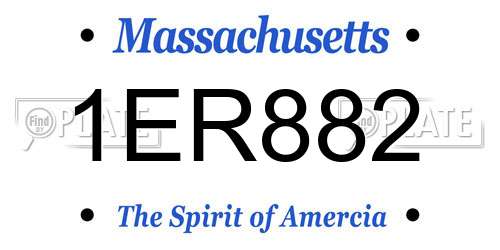 1ER882 Massachusetts License Plate