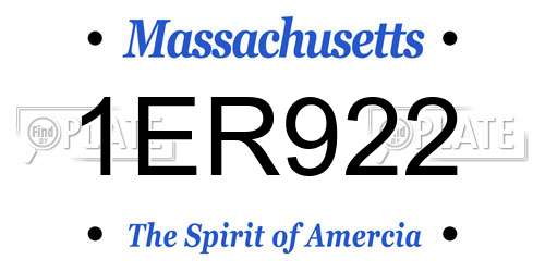 1ER922 Massachusetts License Plate