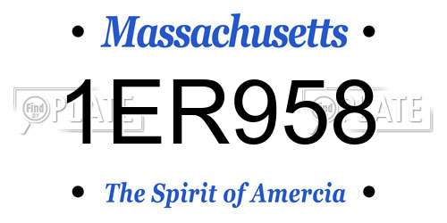 1ER958 Massachusetts License Plate