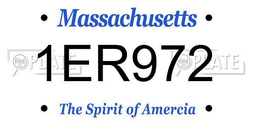 1ER972 Massachusetts License Plate