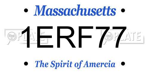 1ERF77 Massachusetts License Plate