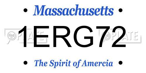 1ERG72 Massachusetts License Plate