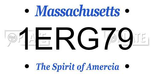 1ERG79 Massachusetts License Plate