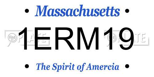 1ERM19 Massachusetts License Plate