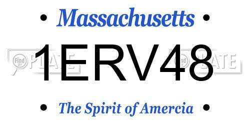 1ERV48 Massachusetts License Plate