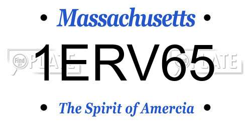 1ERV65 Massachusetts License Plate