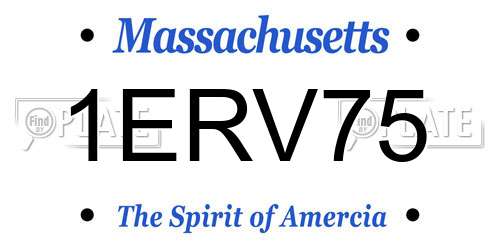 1ERV75 Massachusetts License Plate