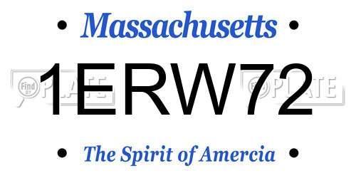 1ERW72 Massachusetts License Plate