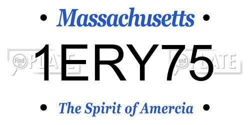 1ERY75 Massachusetts License Plate