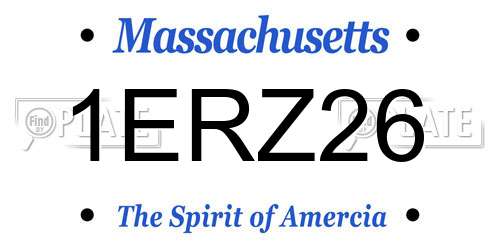 1ERZ26 Massachusetts License Plate