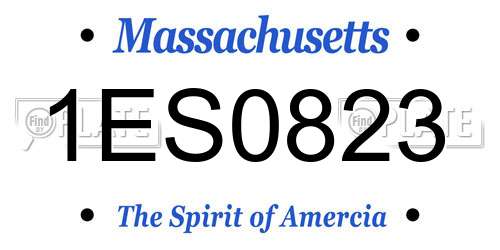 1ES0823 Massachusetts License Plate