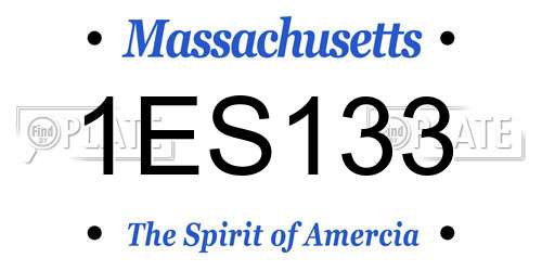 1ES133 Massachusetts License Plate