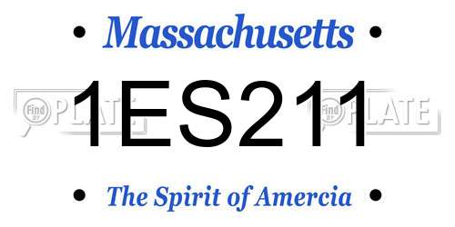 1ES211 Massachusetts License Plate