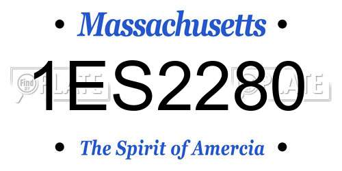 1ES2280 Massachusetts License Plate