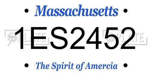 1ES2452 Massachusetts License Plate