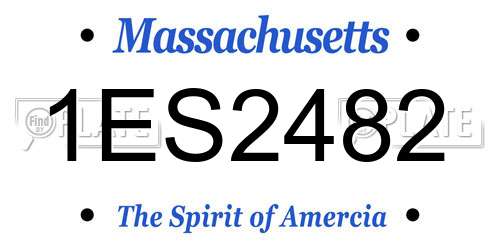 1ES2482 Massachusetts License Plate