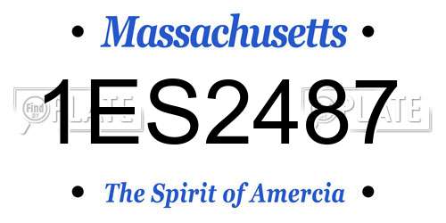 1ES2487 Massachusetts License Plate
