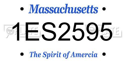 1ES2595 Massachusetts License Plate