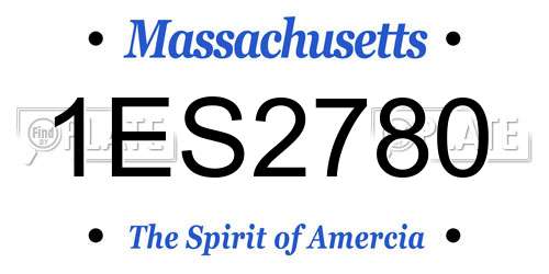 1ES2780 Massachusetts License Plate