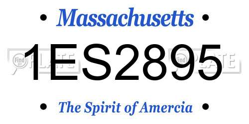1ES2895 Massachusetts License Plate