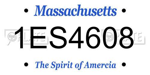 1ES4608 Massachusetts License Plate