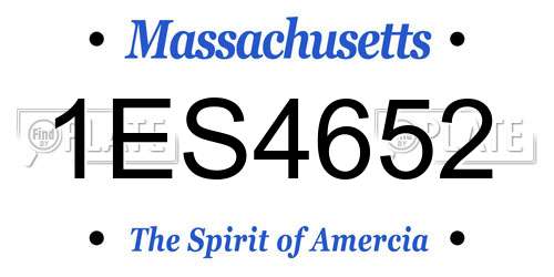 1ES4652 Massachusetts License Plate