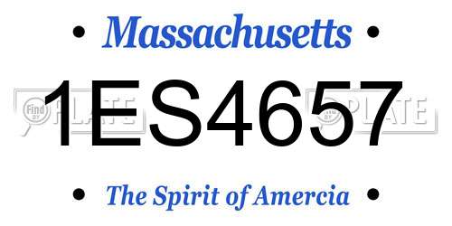 1ES4657 Massachusetts License Plate